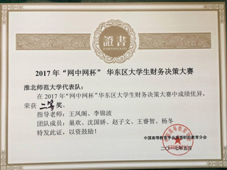 必威西汉姆联学生在2017年“网中网杯”大学生财务决策大赛华东区决赛中荣获佳绩