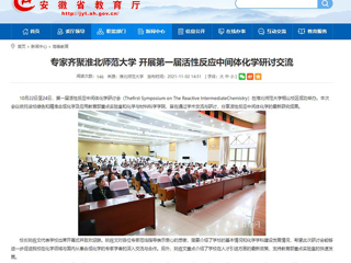安徽教育网、《潇湘晨报》等媒体报道第一届活性反应中间体化学研讨会在必威西汉姆联成功举办
