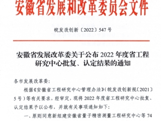 必威西汉姆联获批安徽省工程研究中心立项建设