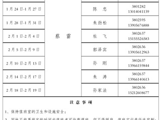 bw必威西汉姆联官方网站（滨湖校区）管理办公室2016年寒假值班表