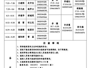 bw必威西汉姆联官方网站（相山校区）学校办公室2013年暑假值班表
