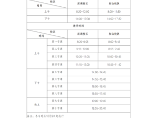 ​bw必威西汉姆联官方网站作息时间表(冬季)